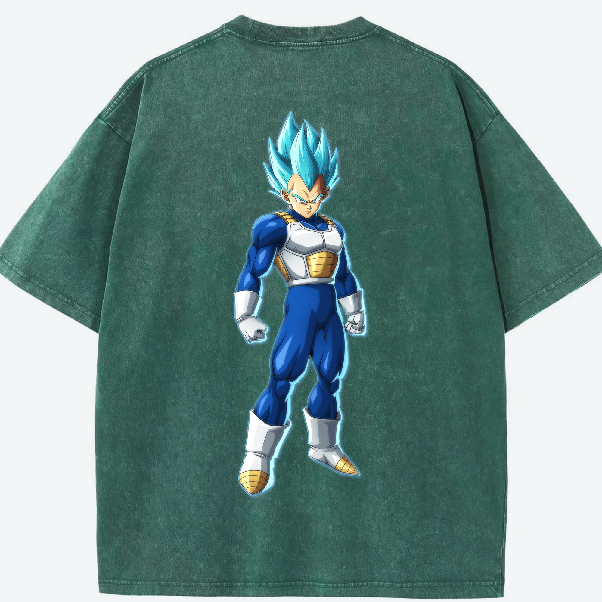 （画像用） ドラゴンボール ベジータ四世（Bejīta Yonsei）DRAGON BALL Vegeta IV 綿100% ヴィンテージ風 半袖Tシャツ（背面プリント）